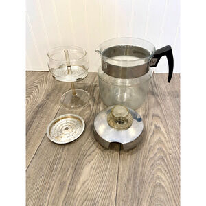 Vintage Pyrex Flameware 8859-B Glass 9 Cup Percolator Coffee Pot Complete